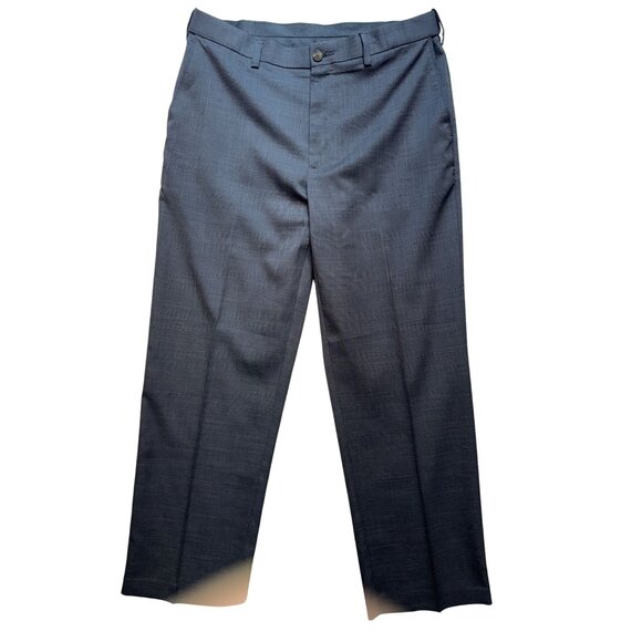 Savane Mens Dress Pants Size 36x30 Gray Classic Fit Herringbone Formal Straight - Picture 1 of 12